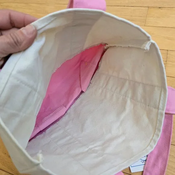 Trader Joes | whimsy pastel pink mini canvas tote bag - Picture 8 of 11